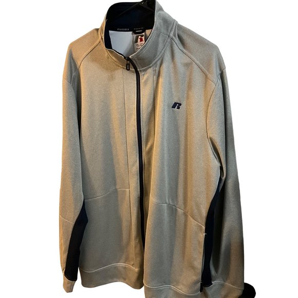Russell DRI-POWER 2XL Gray Full Zip Men's‎ Jacket - Picture 2 of 6